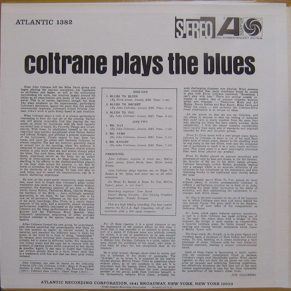 Coltrane Plays The Blues (1970s “PR” Press)