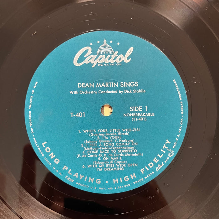 "Dean Martin Sings" 1955 Vintage Vinyl LP (Original MONO Press)