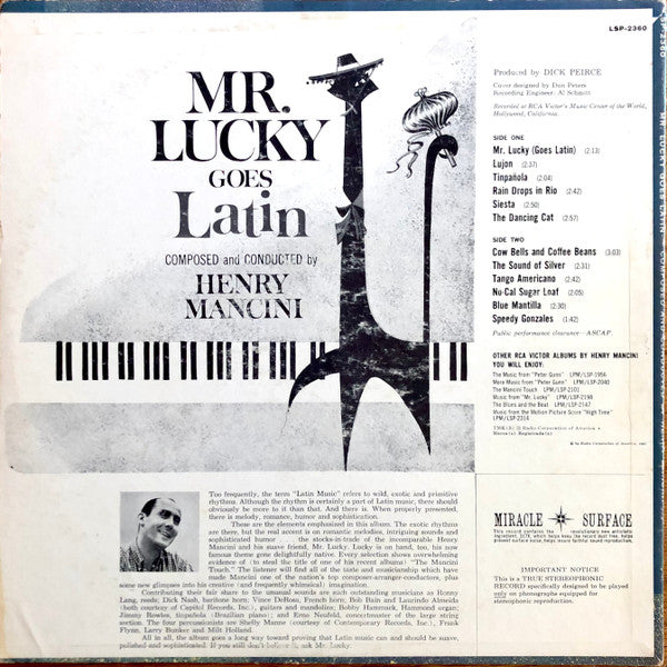 “Mr. Lucky Goes Latin" 1961 Vinyl LP (Original US STEREO)