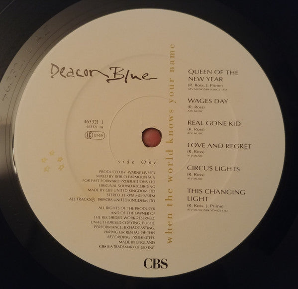 Deacon Blue - When The World Knows Your Name (LP) [UK] 1st (Very Good Plus (VG+))