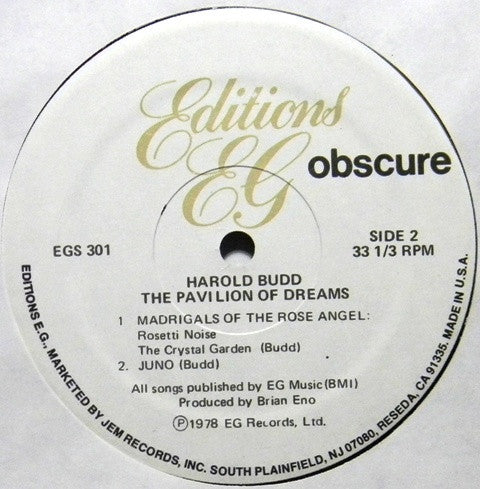 Harold Budd - The Pavilion Of Dreams (LP) [US] 1981 RP (Near Mint (NM or M-))
