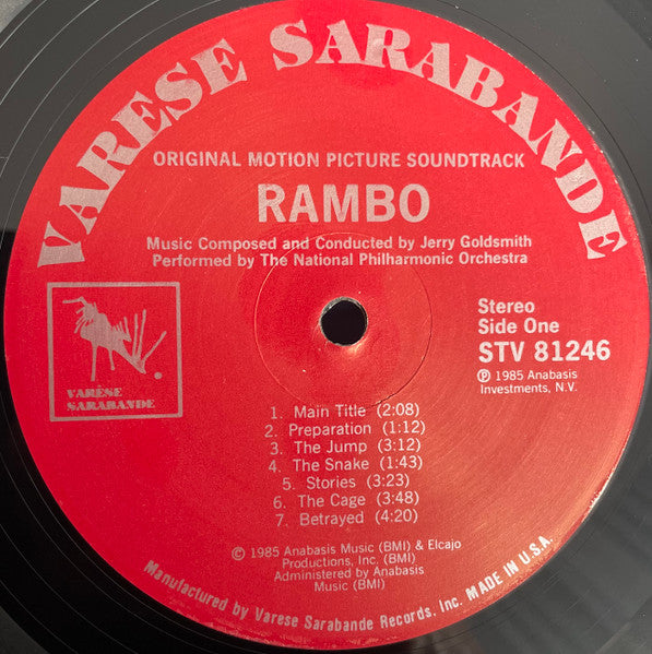Jerry Goldsmith - Rambo: First Blood Part II (Original Motion Picture Soundtrack) (LP) [US] 1st (Near Mint (NM or M-))
