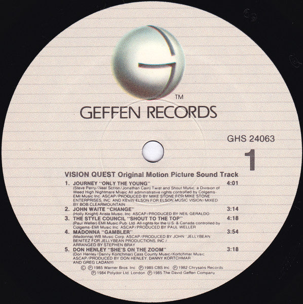 Various - Vision Quest (Original Motion Picture Sound Track) (LP) [US] 1st