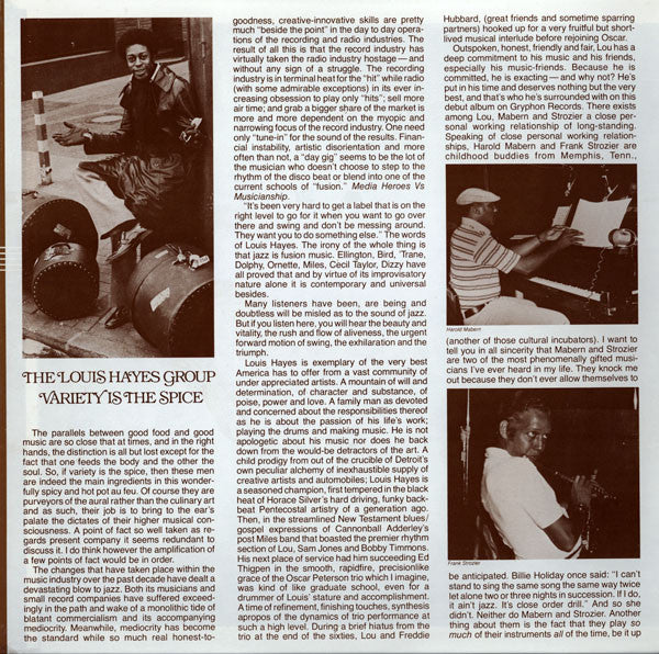 The Louis Hayes Group - Variety Is The Spice (1979 US Press)