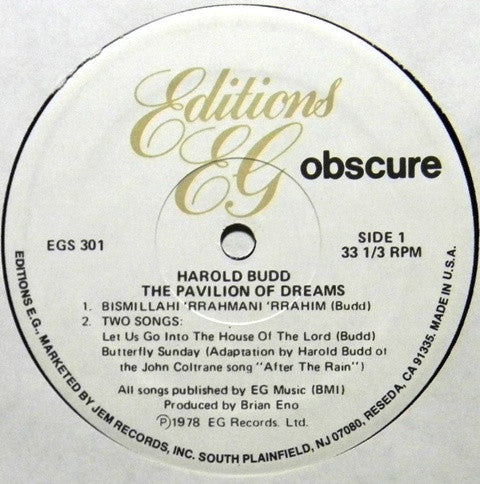 Harold Budd - The Pavilion Of Dreams (LP) [US] 1981 RP (Near Mint (NM or M-))