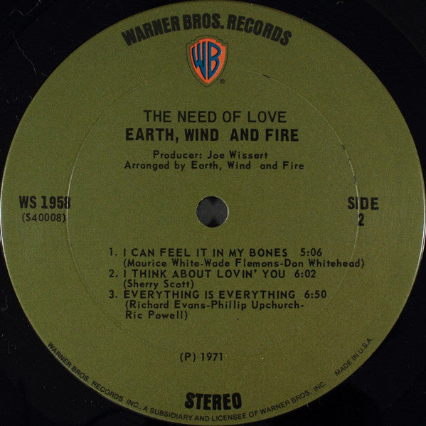 Earth, Wind & Fire - The Need Of Love (LP) [US] 1st