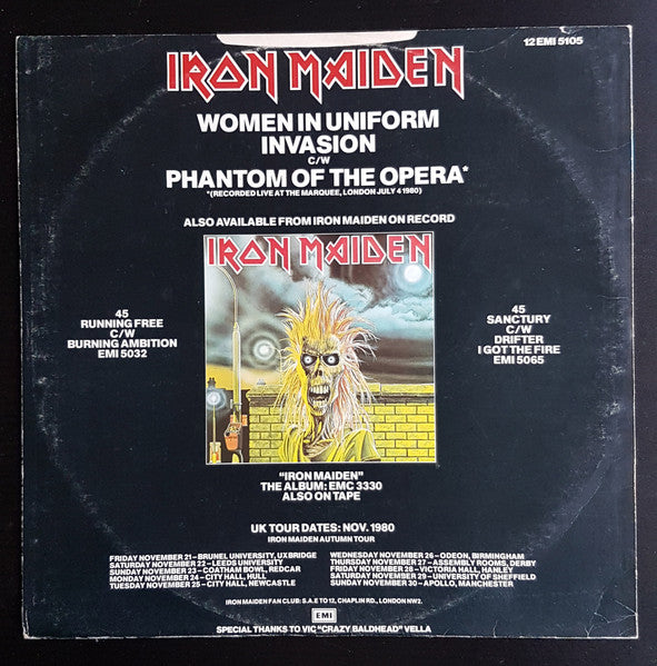 Iron Maiden - Women In Uniform (12", Single) [UK] 1st