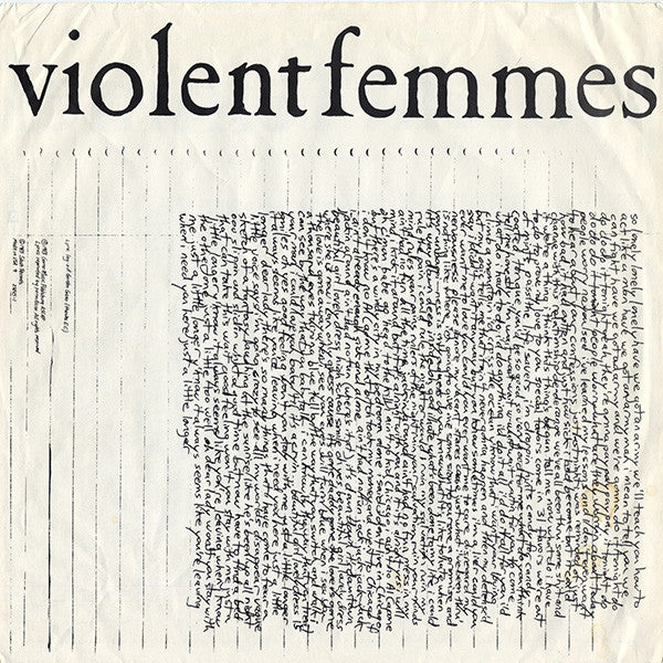 Violent Femmes - Violent Femmes (LP) [US] 1984 RP (Very Good Plus (VG+))