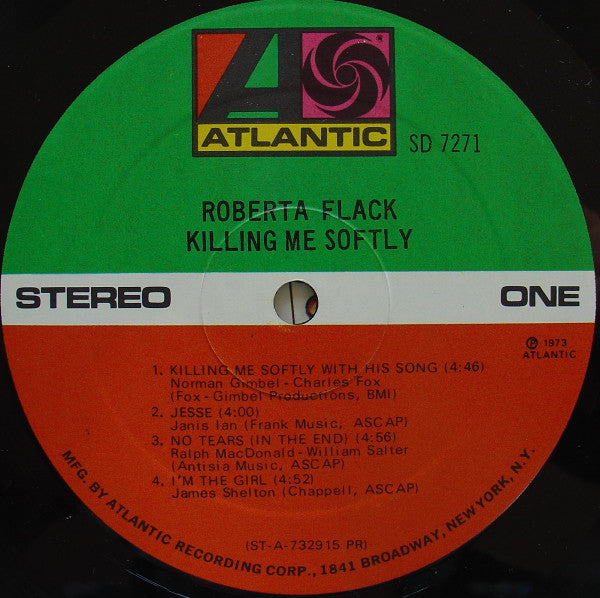 Roberta Flack - Killing Me Softly (LP) [US] 1st (Very Good Plus (VG+))