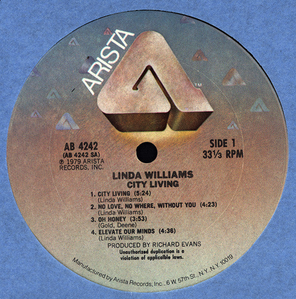 Linda Williams - City Living (LP) [US] 1st (Very Good Plus (VG+))