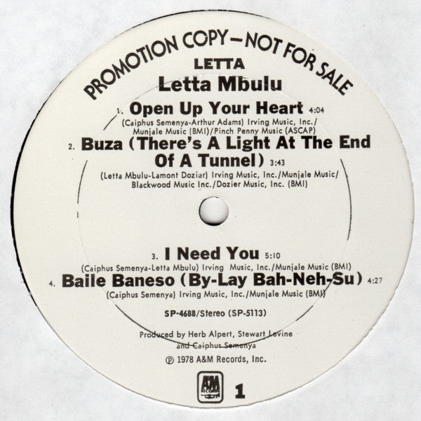 Letta Mbulu - Letta (LP) [US] 1st (Very Good Plus (VG+))