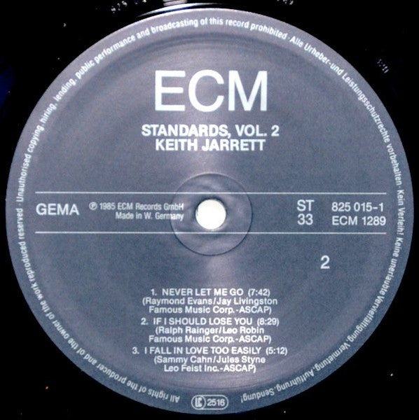 Keith Jarrett - Standards, Vol. 2 (LP) [Germany] 1st (Near Mint (NM or M-))