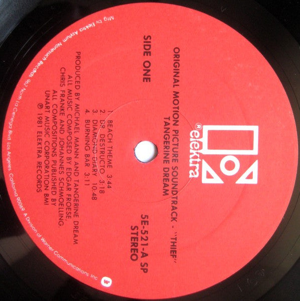 Tangerine Dream - Thief (Original Motion Picture Soundtrack) (LP) [US] 1st