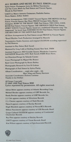 Paul Simon - The Rhythm Of The Saints (LP) [Europe] 1st