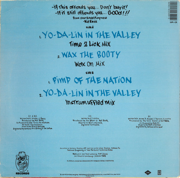 Kid Rock - Your Mama Presents Kid Rock's Triple Maxi Pad 12" (12", Single) [US] 1st (Very Good Plus (VG+))