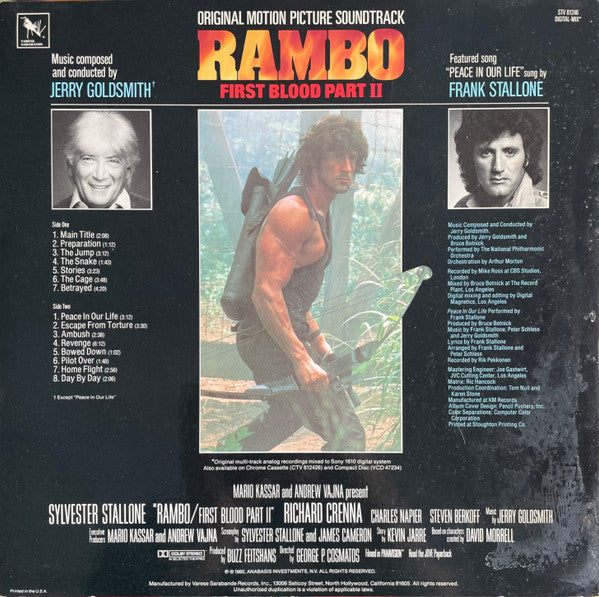 Jerry Goldsmith - Rambo: First Blood Part II (Original Motion Picture Soundtrack) (LP) [US] 1st (Near Mint (NM or M-))