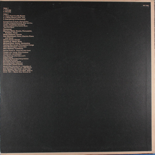 Earth, Wind & Fire - The Need Of Love (LP) [US] 1st