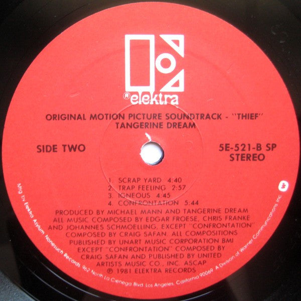 Tangerine Dream - Thief (Original Motion Picture Soundtrack) (LP) [US] 1st