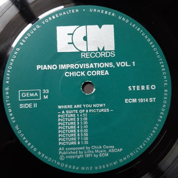 Chick Corea - Piano Improvisations Vol. 1 (1971 German Press)