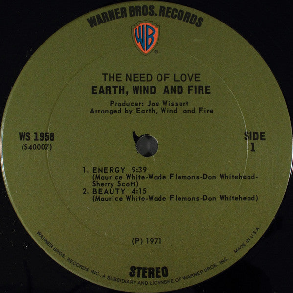 Earth, Wind & Fire - The Need Of Love (LP) [US] 1st