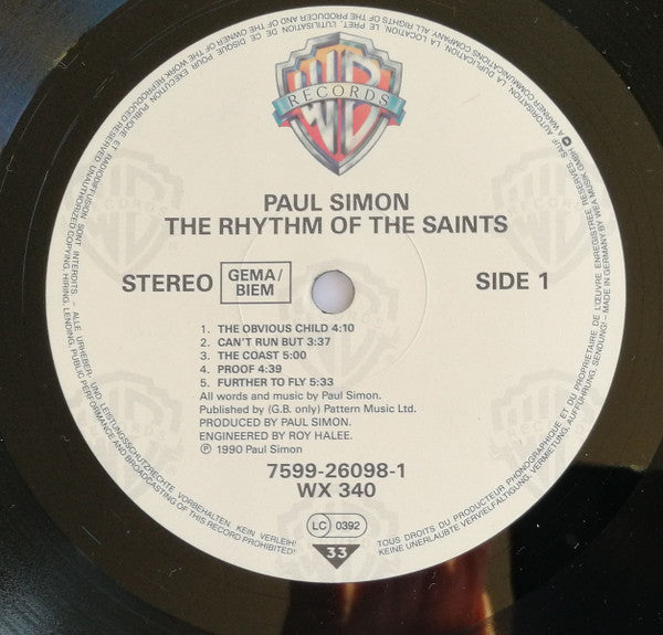 Paul Simon - The Rhythm Of The Saints (LP) [Europe] 1st