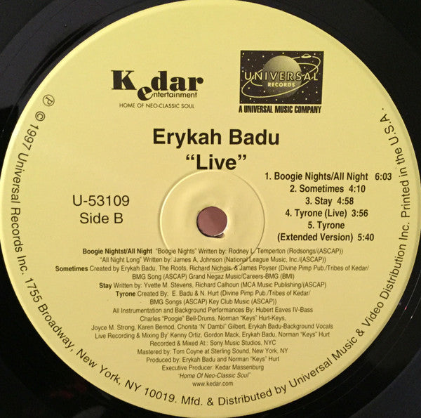 Erykah Badu - Live (LP) [US] 1st (Near Mint (NM or M-))