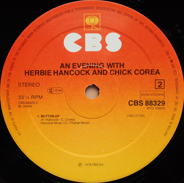 Herbie Hancock - An Evening With Herbie Hancock & Chick Corea In Concert (LP) [Europe] 1st (Near Mint (NM or M-))