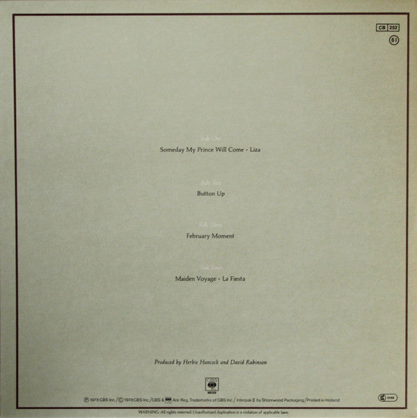 Herbie Hancock - An Evening With Herbie Hancock & Chick Corea In Concert (LP) [Europe] 1st (Near Mint (NM or M-))
