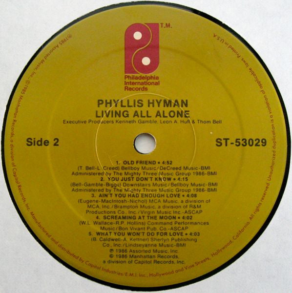Phyllis Hyman - Living All Alone (LP) [US] 1st (Near Mint (NM or M-))
