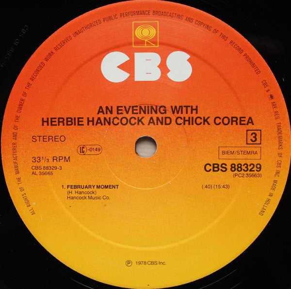 Herbie Hancock - An Evening With Herbie Hancock & Chick Corea In Concert (LP) [Europe] 1st (Near Mint (NM or M-))