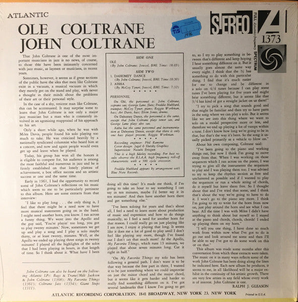 John Coltrane - Olé Coltrane (LP) [US] 1976 RP (Near Mint (NM or M-))
