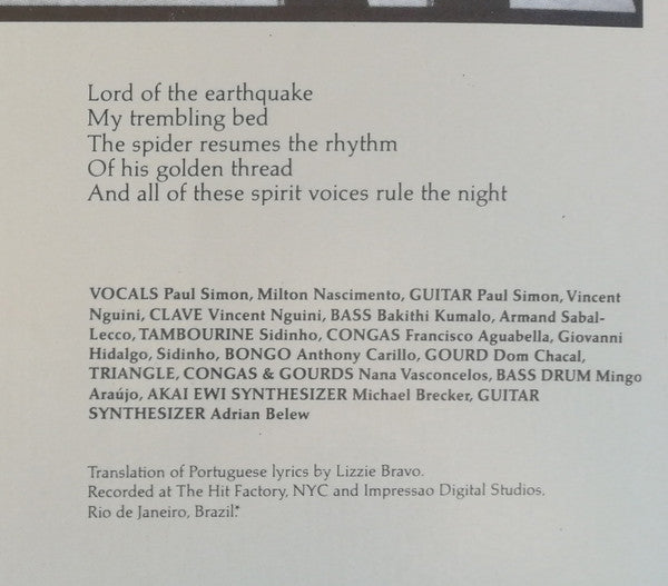 Paul Simon - The Rhythm Of The Saints (LP) [Europe] 1st