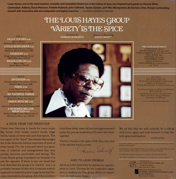 The Louis Hayes Group - Variety Is The Spice (1979 US Press)