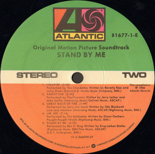 Various - Stand By Me (Original Motion Picture Soundtrack) (LP) [US] 1st (Near Mint (NM or M-))