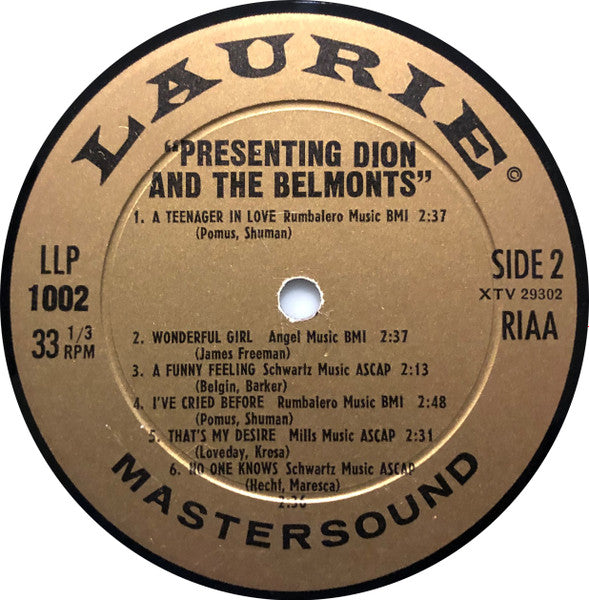 Dion & The Belmonts - Presenting Dion And The Belmonts (LP) [US] 1st