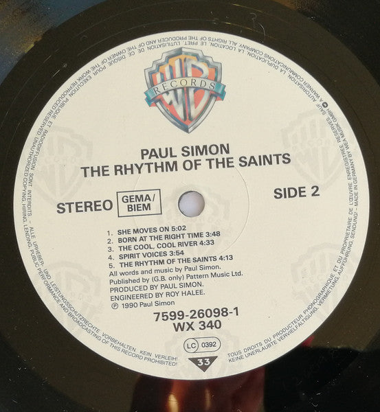 Paul Simon - The Rhythm Of The Saints (LP) [Europe] 1st
