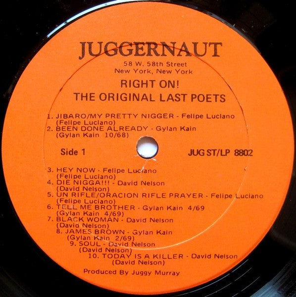 The Last Poets - Right On! (Original Soundtrack) (LP) [US] 1st (Very Good Plus (VG+))
