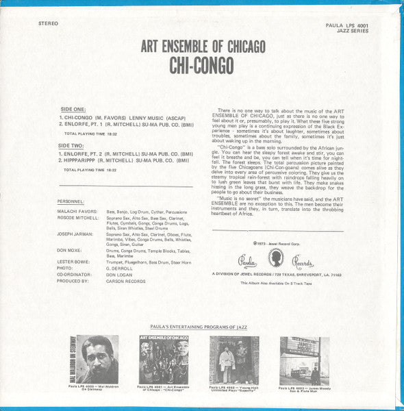 The Art Ensemble Of Chicago - Chi Congo (LP) [US] 1st (Near Mint (NM or M-))