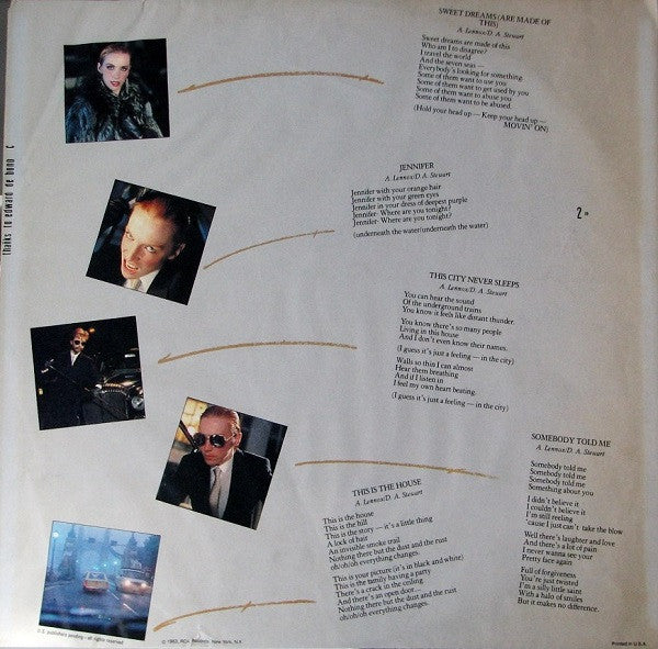 Eurythmics - Sweet Dreams (Are Made Of This) (LP) [US] 1st