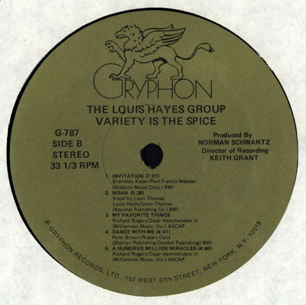 The Louis Hayes Group - Variety Is The Spice (1979 US Press)