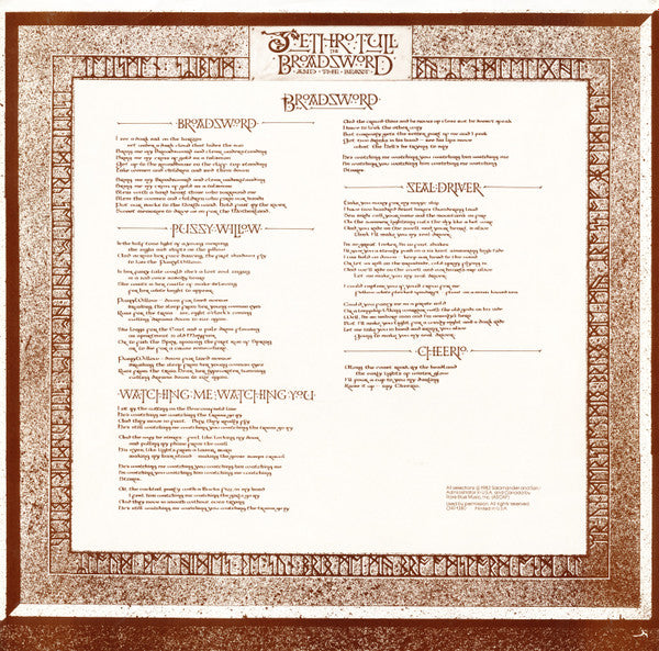 Jethro Tull - The Broadsword And The Beast (1982 US Press)