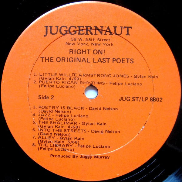 The Last Poets - Right On! (Original Soundtrack) (LP) [US] 1st (Very Good Plus (VG+))