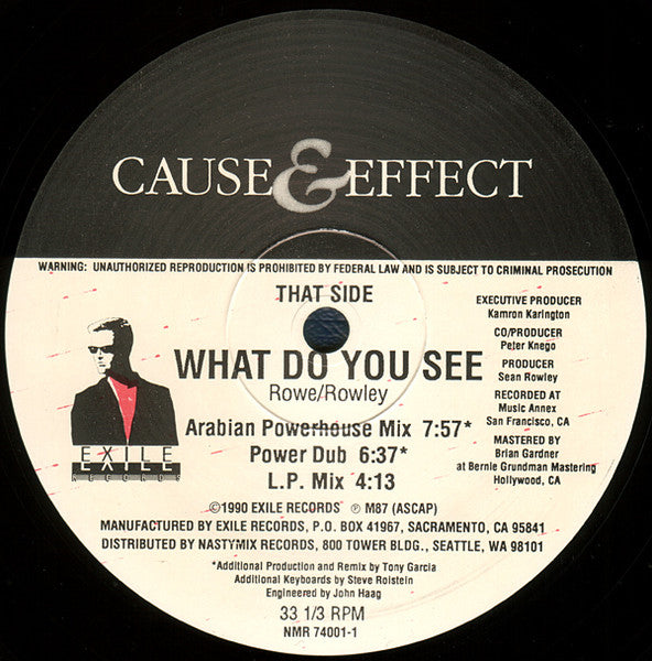 Cause & Effect - What Do You See (12") [US] 1st (Near Mint (NM or M-))