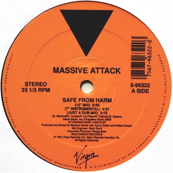 Massive Attack - Safe From Harm (Remix) (12", Single) [US] 1st (Very Good Plus (VG+))