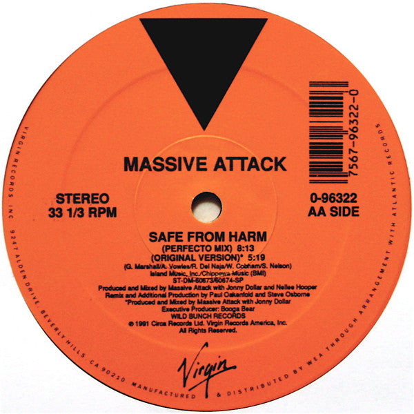 Massive Attack - Safe From Harm (Remix) (12", Single) [US] 1st (Very Good Plus (VG+))