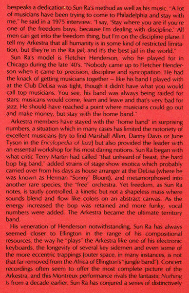 The Sun Ra Arkestra - Live At Montreux (1978 Press)