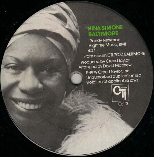 Nina Simone - The Family / Baltimore (1979 12" 45RPM)