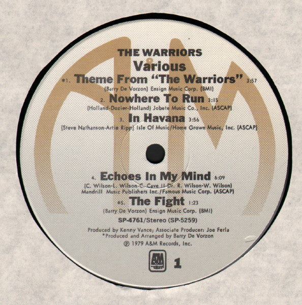 Various - The Warriors (The Original Motion Picture Soundtrack) (LP) [US] 1st (Near Mint (NM or M-))