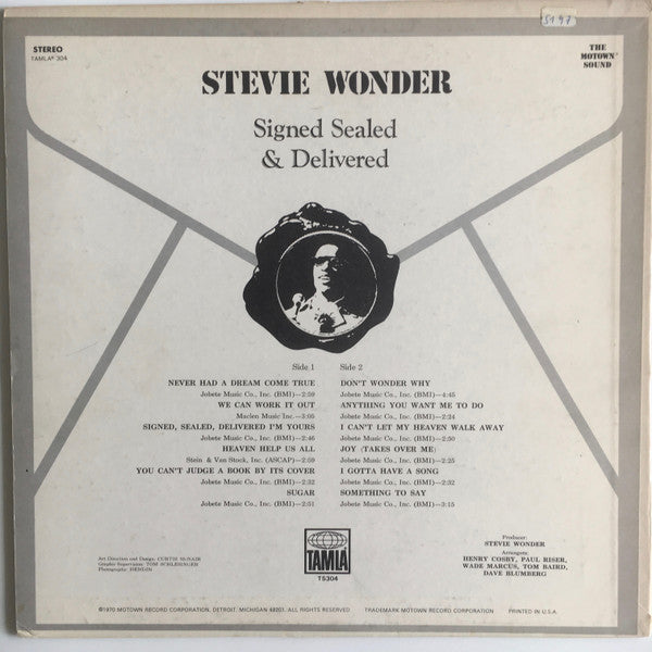 Stevie Wonder - Signed Sealed & Delivered (LP) [US] 1st (Very Good Plus (VG+))