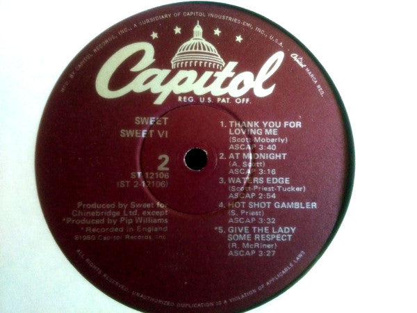 The Sweet - VI (1980 US Press)